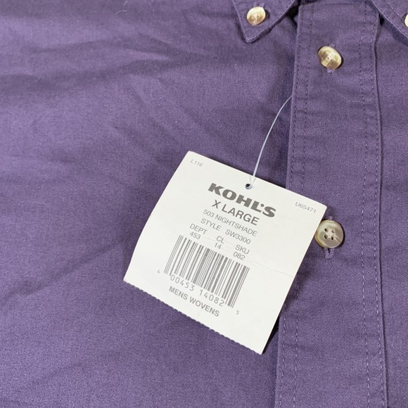 Croft & Barrow‎ Shirt Mens XL Purple Nightshade Button Down Long Sleeve NEW - Picture 4 of 10